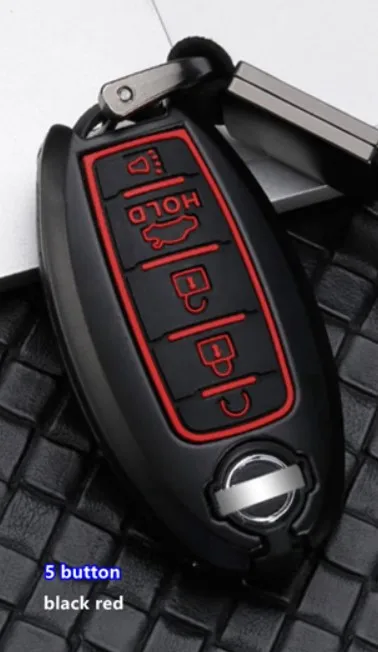 Брелок для ключей из углеродного волокна для Ниссан алтима Максима Pathfinder Oct26 для Infiniti EX FX G25 G37 FX35 EX25 EX35 FX37 EX37 Q60 QX50 QX70 Smart Keyless Fob Key Shell - Название цвета: 5 button