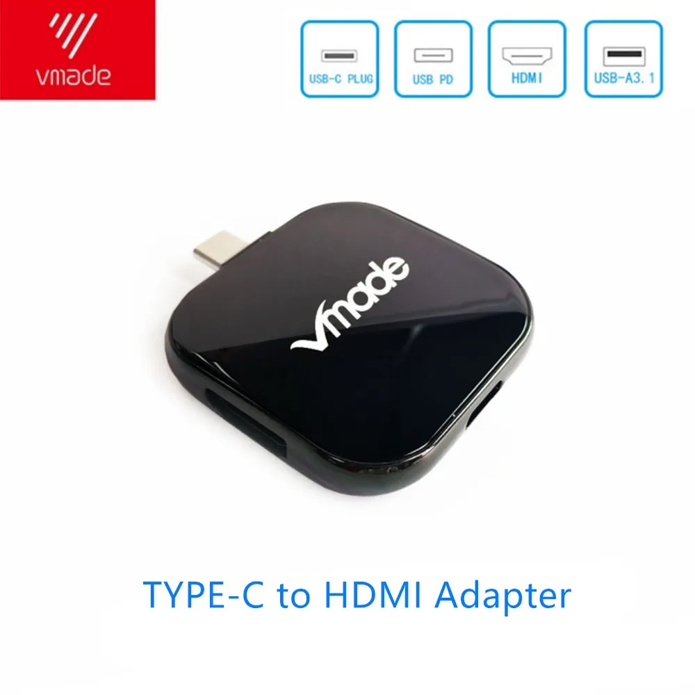 Vmade концентратор USB 3,1 type-C конвертер для Macbook Pro Google 4K* 2K type-C USB-C концентратор для HDMI/USB 3,0 Алюминиевый мини-адаптер конвертер
