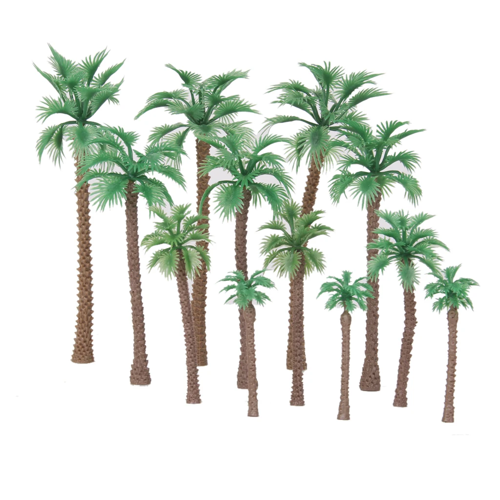 12Pcs Palm HO N Z Artificial Rainforest Diorama for Projects Model Train Railways Architecture Landscape