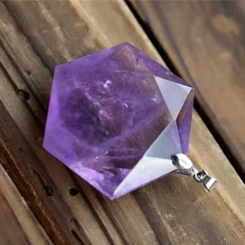 

Natural Stone Quartz Crystal Pendant Natural amethyste big satellite pendant facets Chakra Suspension Healing With Rope