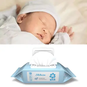 

80Pcs Prep Pads Disposable Baby Clean Pure Water Wipes No Irritating Wipes Sheet For Baby Skin Cleaning Skin Care