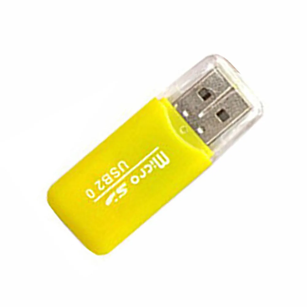 5 цветов 2 в 1 USB OTG кард-ридер Универсальный Micro USB OTG TF/SD кард-ридер телефонные удлинители Micro USB OTG адаптер - Цвет: Цвет: желтый