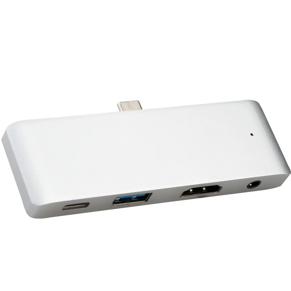 4 в 1 type-c HDMI 4K концентратор-картридер адаптер для iPad Pro type-C устройство 4K HDMI USB3.0 алюминиевый тип-c мобильный Pro концентратор адаптер