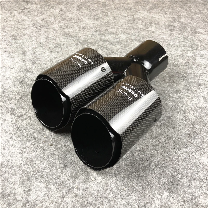 1 шт. Akrapovic глянцевый/матовый карбоновый выхлопной двойной наконечник автомобильный глушитель двойные трубы для выхлопной системы Двойные наконечники автомобильные аксессуары