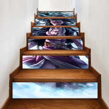 

Self Adhesive Decal Demon Slayer Anime PVC Waterproof Art Home Decor Suit for Steel Stair Paper DIY Living Room 3D Print Sticker