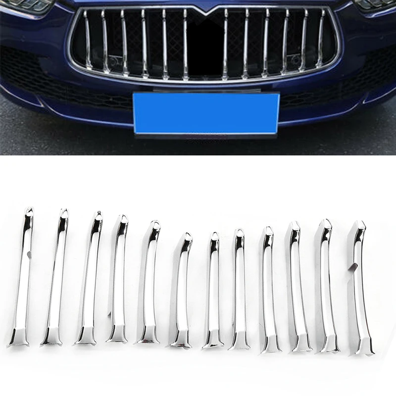 

CITALL Chrome Front Grille Vent Cover Strip Molding Trim Fit For Maserati Ghibli 2013 2014 2015 2016 2017