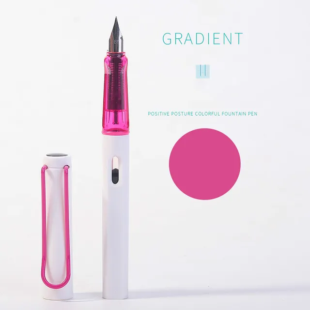 2021 New Fountain Pen Fashion Popular Plastic Colorful Classic Business Gift Ink Pens Nice Office Pen Gift Gradient Color 647