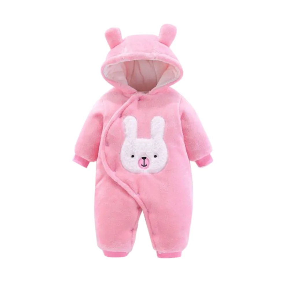 Kidlove/теплый зимний осенний толстый комбинезон с капюшоном для мальчиков и девочек с милым рисунком медведя