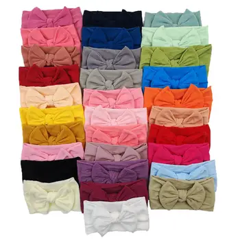 

Lovely Bowknot Turban Baby Girl Headbands Stretchy Nylon Hairbands Baby Hair Accessories Newborn Toddler Headwrap 4pcs/lot