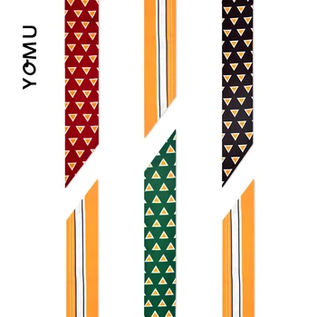 

Geometry Impression Narrow Strip Silk Scarves Waistband Pop Triangular Versatile Origional Hair Band Arm Bag Handle