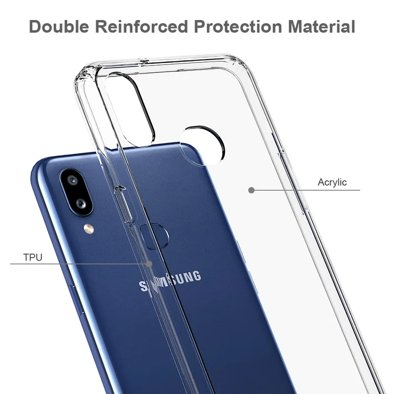Для samsung A10S чехол Кристальный Гибридный Бампер прозрачная твердая акриловая задняя крышка для samsung Galaxy A10S полный защитный чехол для телефона A10