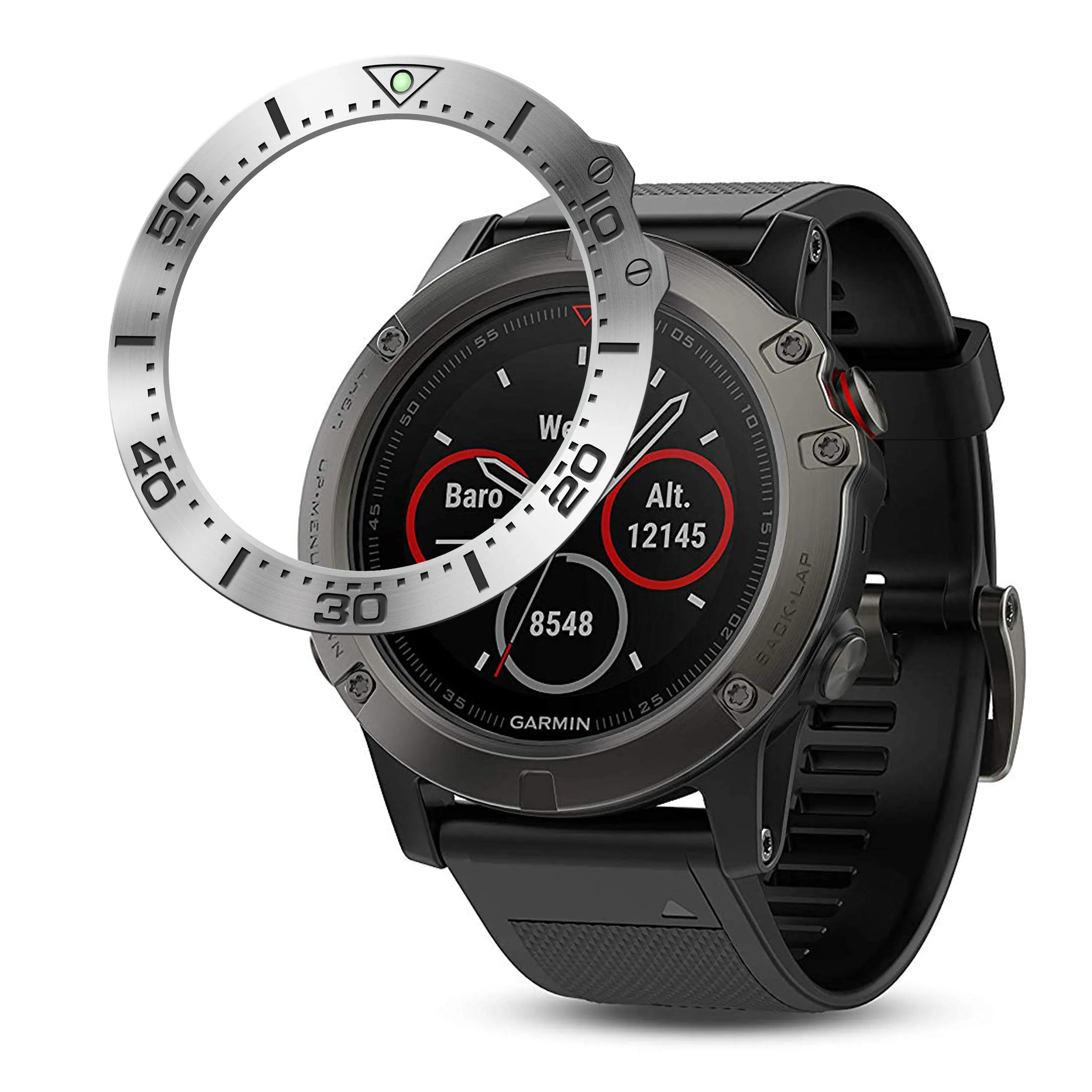 Sliver Ободок из нержавеющей стали для Garmin Fenix 5X полосы Защита от царапин дизайн кольца для Garmin Fenix 5X аксессуары для часов - Цвет ремешка: Sliver