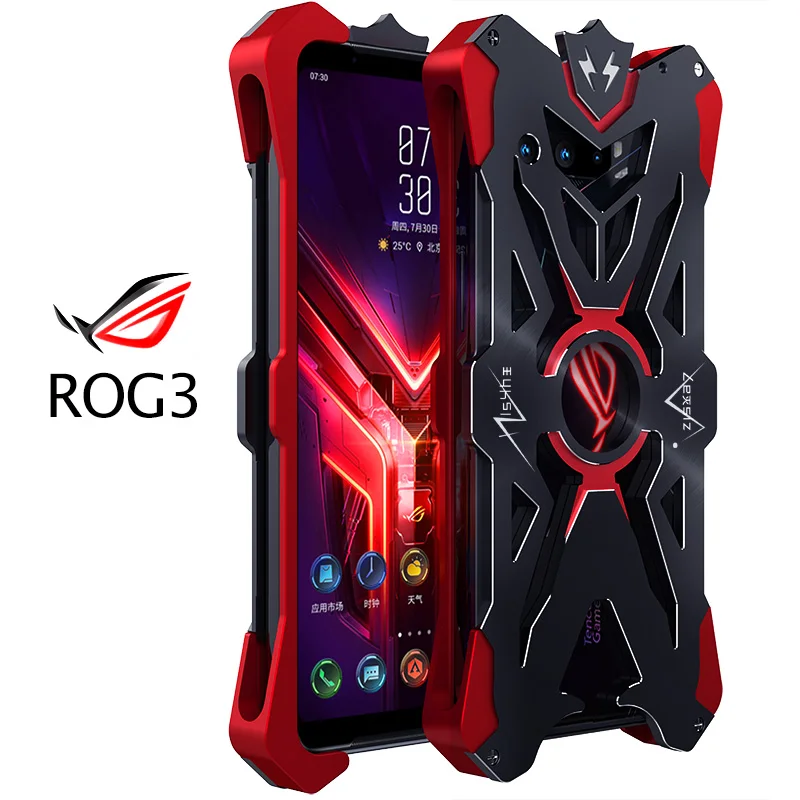 Чехол для Asus ROG Phone 3 ZS661KS бронированный Алюминиевый металлический мощный чехол