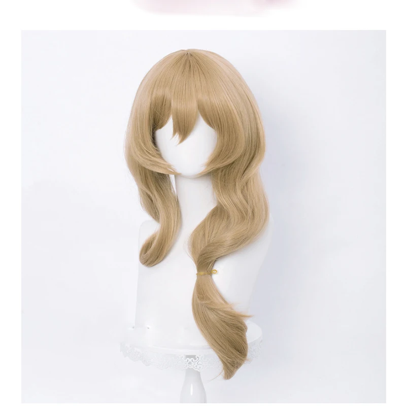 Game Genshin Impact Cosplay Lisa Cosplay Wig Brown Heat Resistant Synthetic Hair Wigs + Wig Cap corpse bride costume
