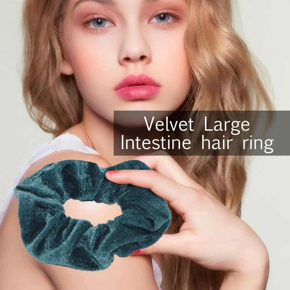 Colorful Velvet Hair Scrunchies Set Elastic Hair Bobbles Hair Accessories Ropes for Women Solid Color Hair 2