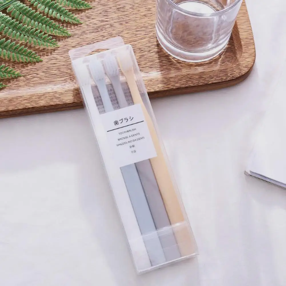 Soft Bristle Toothbrush Multi-Color Small Head Toothbrush Oral Nursing Care Tool for Family Use 4 PCS