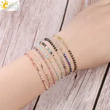 CSJA, нежные браслеты Miyuki, Boho, шикарный, натуральный камень, плетеный браслет для женщин, мини, из бисера, богемные ювелирные изделия ручной работы, S431