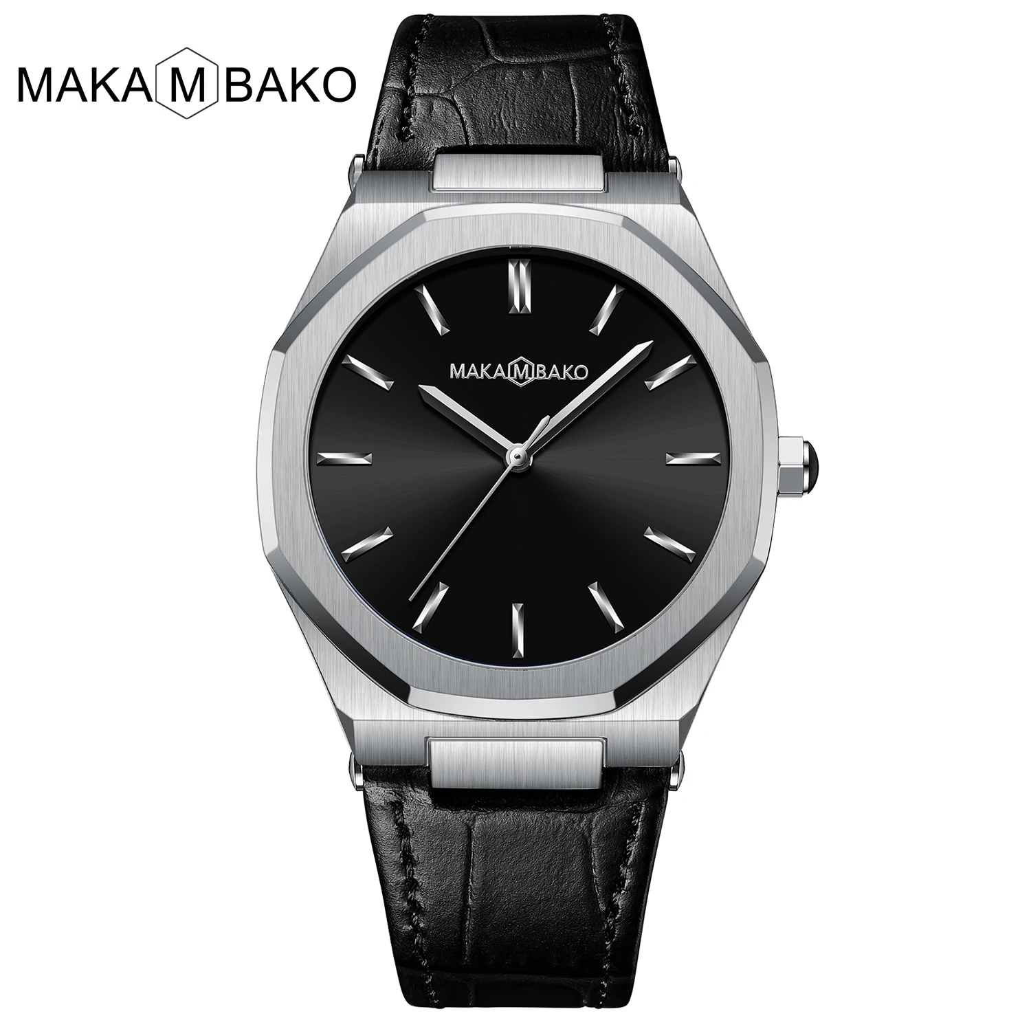 2021 New Luxury Genuine Leather Band Business Men's Quartz Watches Waterproof Creative All Black Dial Brand Male's Wristwatch 