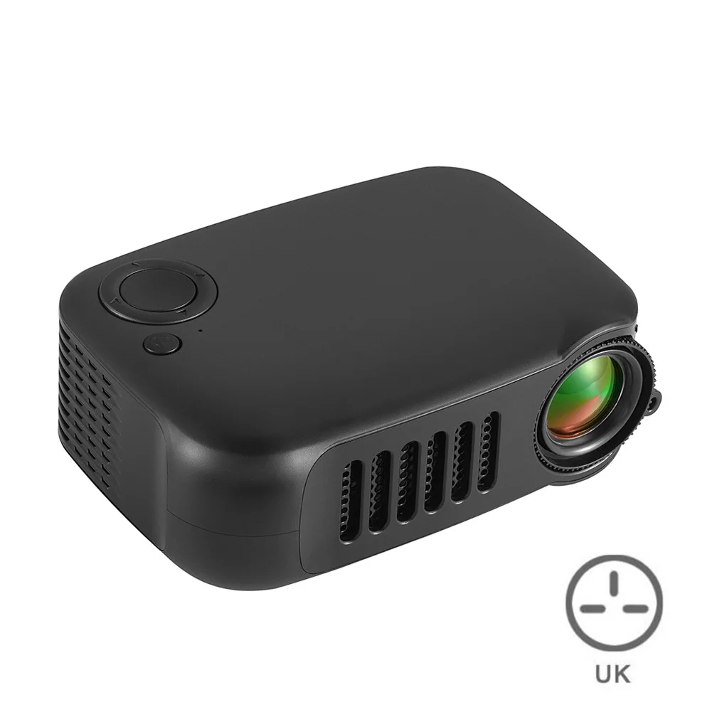 Black UK Мини портативный карманный проектор HD 1080P ЖК-видео для домашнего кинотеатра HDMI USB GK99 - Цвет: Black UK