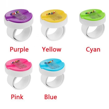 

New netic Wrist Wear Needle Box Plastic DIY Round Sewing Needle Case Pin Cushion Storage Box Weave Sewing Accessories