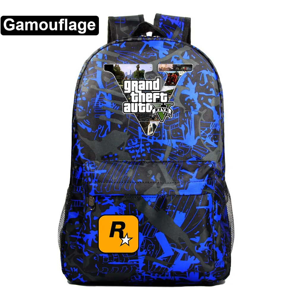 Модные популярные игры GTA5 Grand Theft Auto V для маленьких мальчиков и девочек книжный школьный рюкзак Для женщин пакет школьная сумка для подростков Для мужчин студенческий рюкзак - Цвет: 31