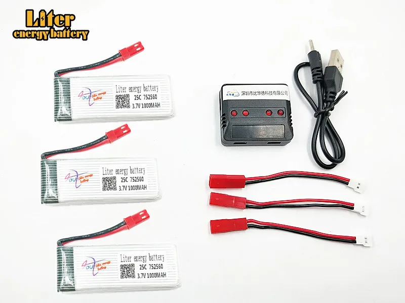 3,7 V 1000mah 752560 30c для 8807 8807w A6 A6W Rc Квадрокоптер запасные части 5в1 баланс зарядное утсройство батарея Аксессуары Rc дроны