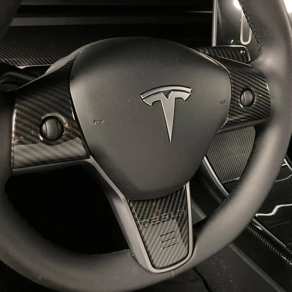 Блестящие нашивки из углеродного волокна для украшения штурвал Tesla Model 3