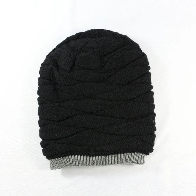 Black-2 Geebro стильные шапочки Skullies, зимняя мужская шапка, Толстая теплая зимняя мужская шапка, шапочки, мужские шапки с бархатом - Цвет: Black-2