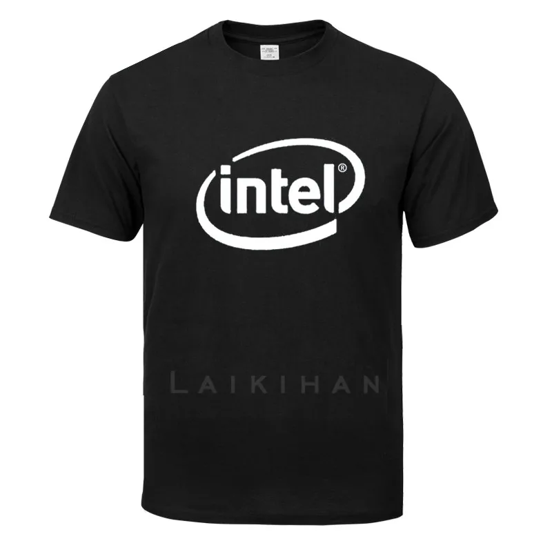 

summer man t-shirts Intel Logo short sleeve t-shirts Men's t-shirt cotton tshirt men fashion t-shirt euro size