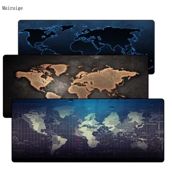 

World Map Rubber large mouse Mat Desk mats big Lock Edge mousepads gaming rug XL for office work/ gaming For CSGO LOL