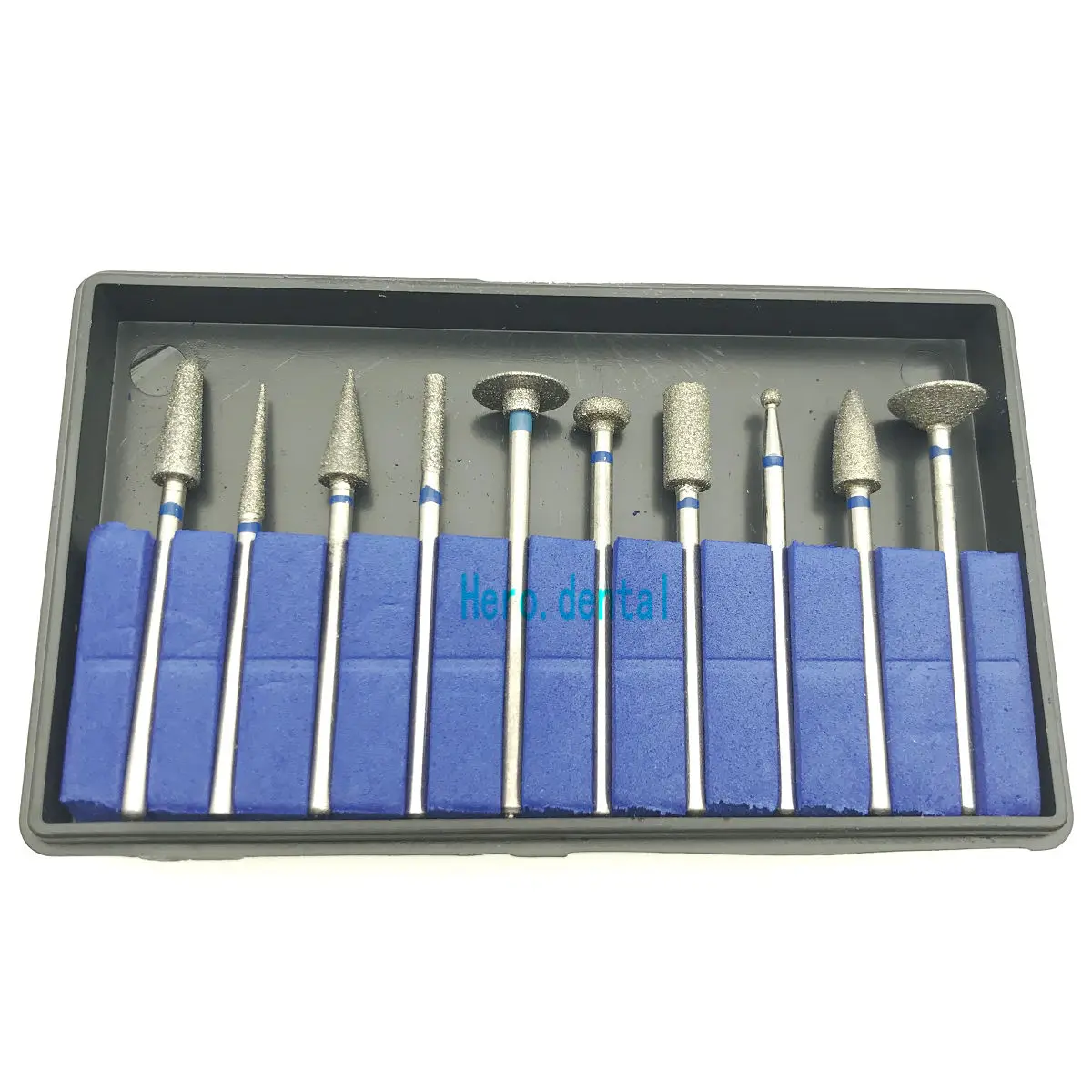Pulidor de punto de diamante Dental, juego de fresa rotativa de mango HP, laboratorio, 2,35mm, 10 Uds., nuevo