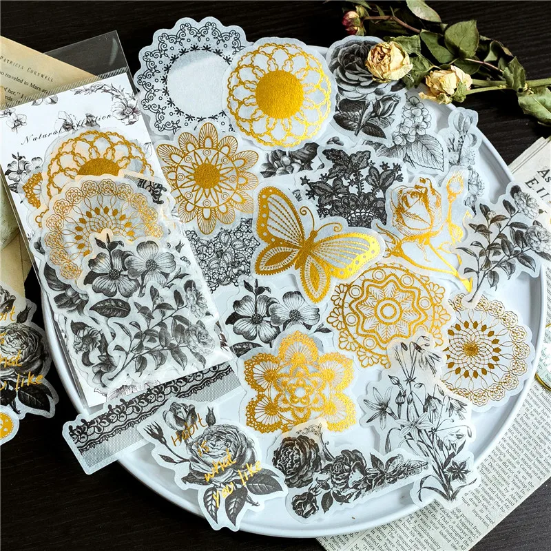 TTLIFE 60 PCS/SET DIY Natural Plant Series Paper Sticker Decoration Diary Scrapbooking Label Sticker Album Decoration Sticker i