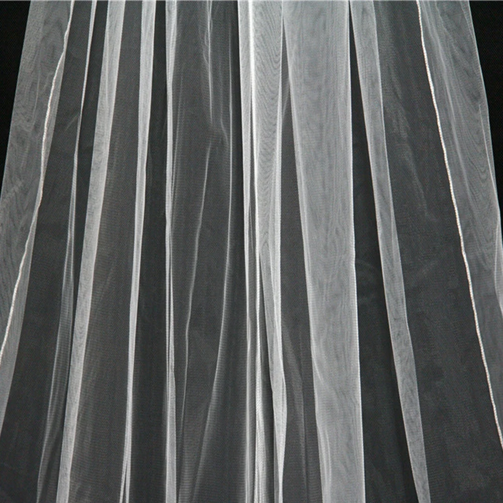 Свадебная фата 3 м длинная мягкая Фата цвета слоновой кости белая с гребнем