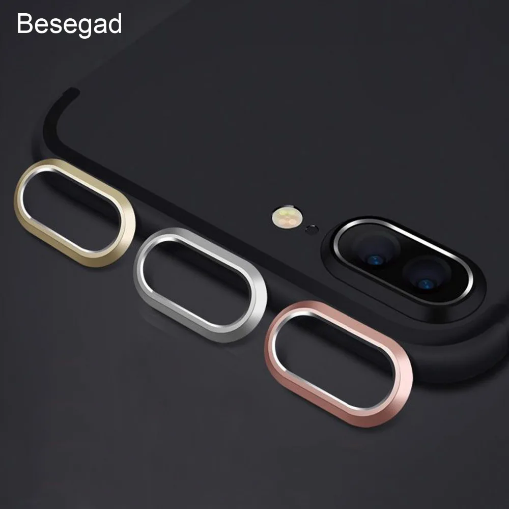 

Besegad Luxury Rear Camera Guard Circle Metal Lens Protector Case Cover Ring Bumper for iphone X 10 lens Protection Ring