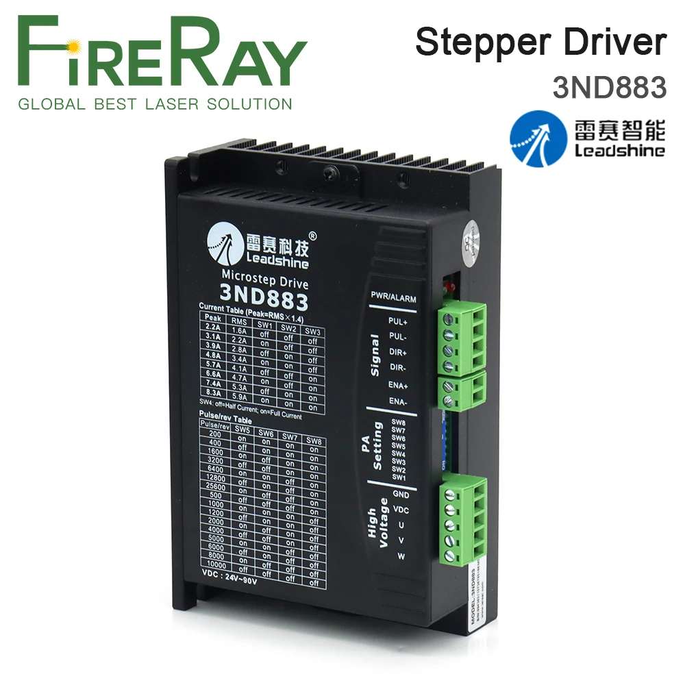 3-фазный шаговый двигатель FireRay Leadshine 3ND883 24 ~ 90 В постоянного тока для лазерной