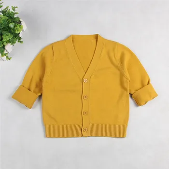 

Hot Selling New Style V-neck Cardigan Sweater Jacket Children's Clothing Sweater Solid Color Men's And Women's Baby Schoo