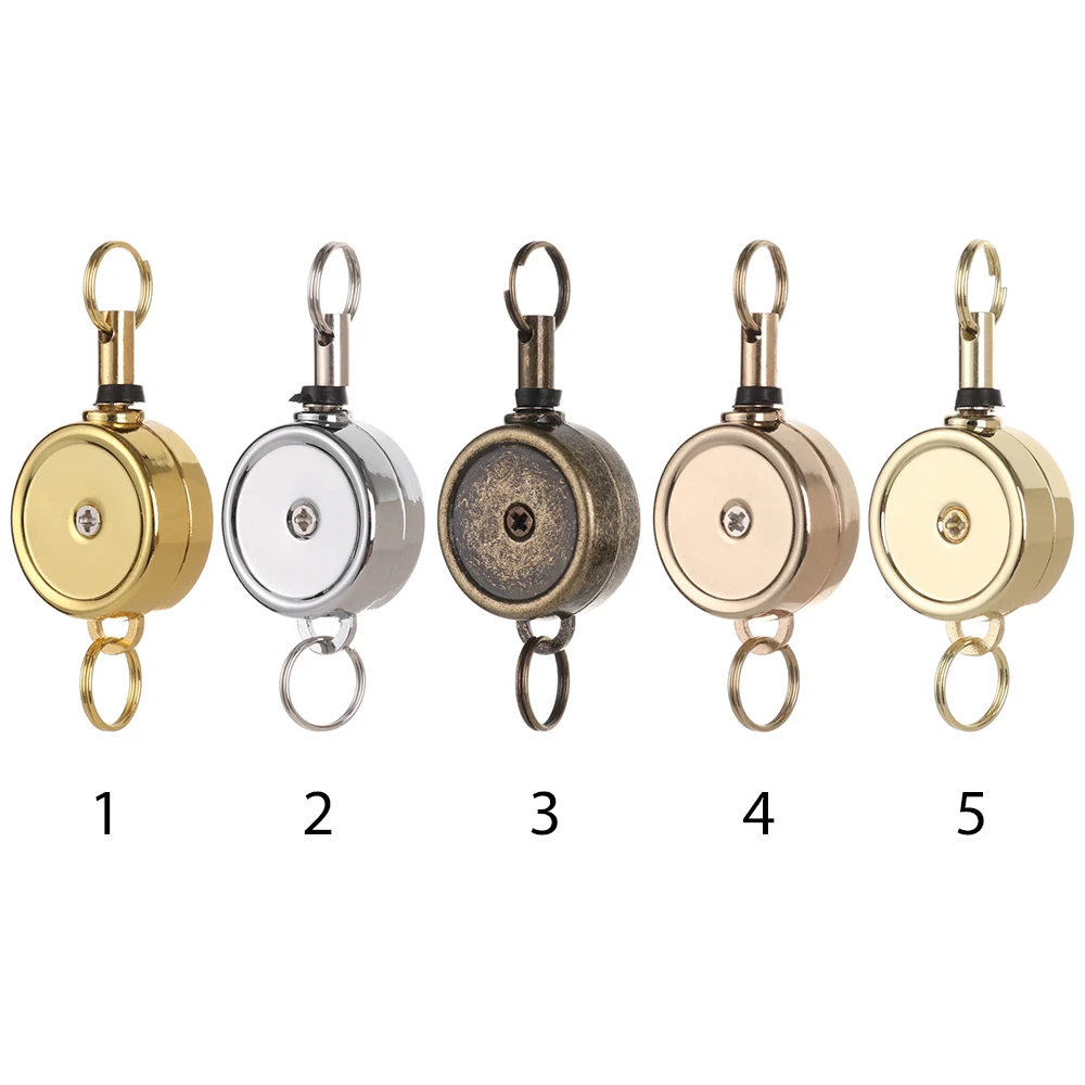 Key Ring ID Lanyard Keychain Belt Metal Badge Holder Retractable ID Card Badge Reel Chrome Work Card Keychain retractable badge reel badge holder badge holder keychain retractable id tag retractable id lanyard retractable key ring