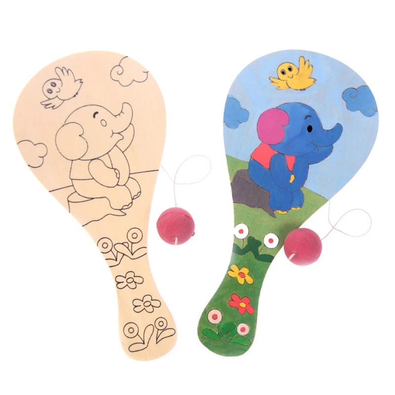 4Options Paddleball Toddler Montessori Educational Racket Early Learning Toy Teaching Racket Interactive DIY