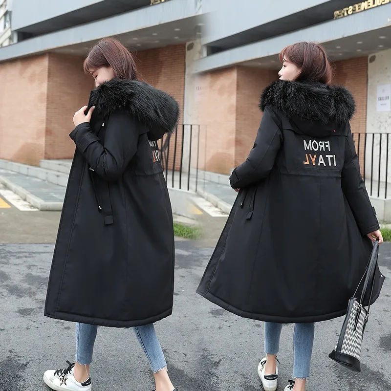 

Off Season Pike Cotton Coat Women's 2019 Winter New Style Korean-style Slim Fit Cotton-padded Clothes Brushed And Thick Mid-leng