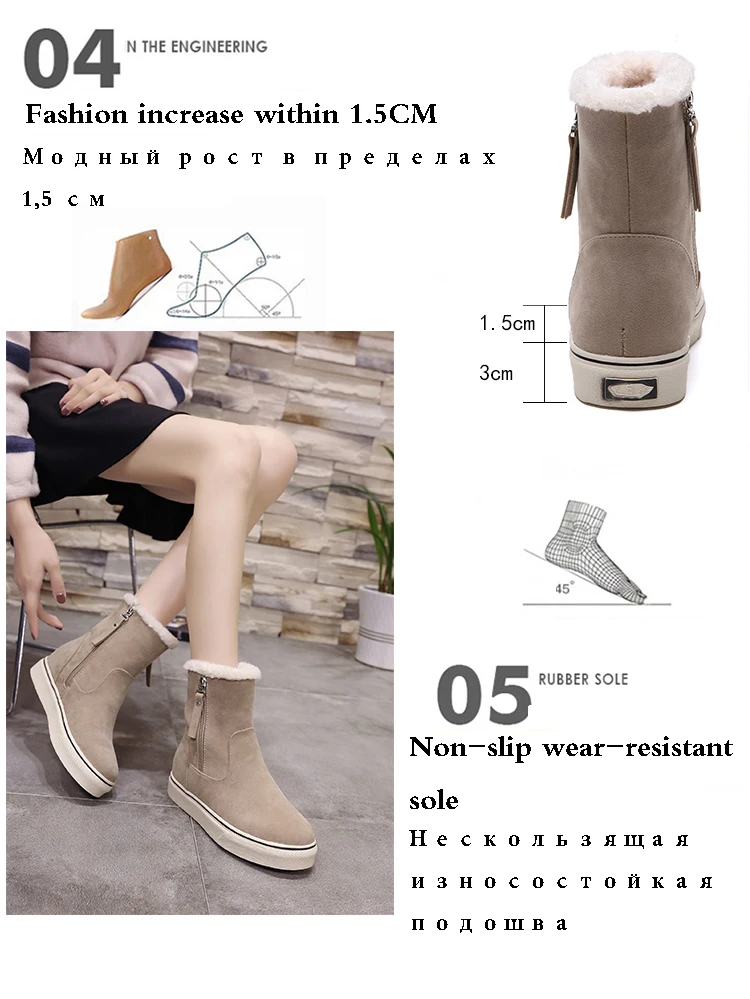 ERNESTNM/ г.; зимняя обувь из водонепроницаемого флока; женские зимние ботильоны; botas mujer; женские теплые ботинки на меху с плюшевой стелькой; качественные ботинки на молнии