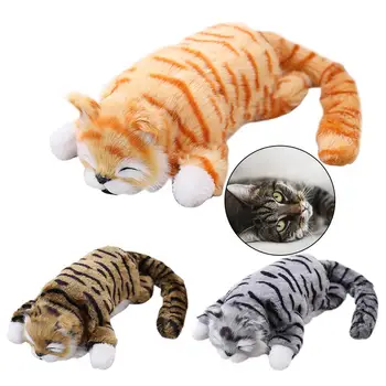 

Realistic Plush Doll Electric Wagging Cat Funny Interactive Pets Chewing Toys Electric Cat Toy Automatic Move Quick Delivery