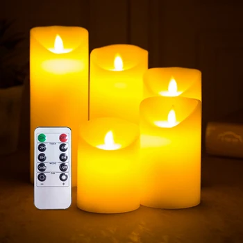 

Rechargeable Flameless Candle Real Wax Dancing Flame Remote Control LED Candle Creative Lamp Battery Powered Home Decor