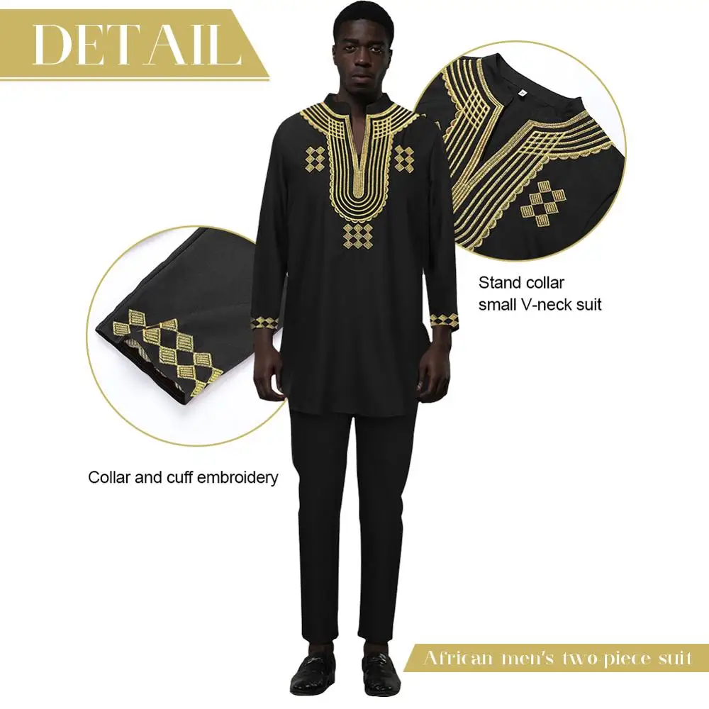 Мужской комплект из 2 предметов Fadzeco Dashiki топа и брюк в африканском стиле
