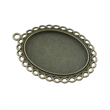 

10 Per Pack Jewelry Making Supplies Zinc Alloy Jewelry DIY Lace Plating Oval Bottom Diamond Jewelry Necklace Accessories