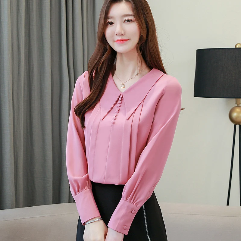 Moda mulheres Топы Blusas Топы Blusas рубашки Banca рубашки новые блузки шифоновые mulheres camisa манга longa 713B3