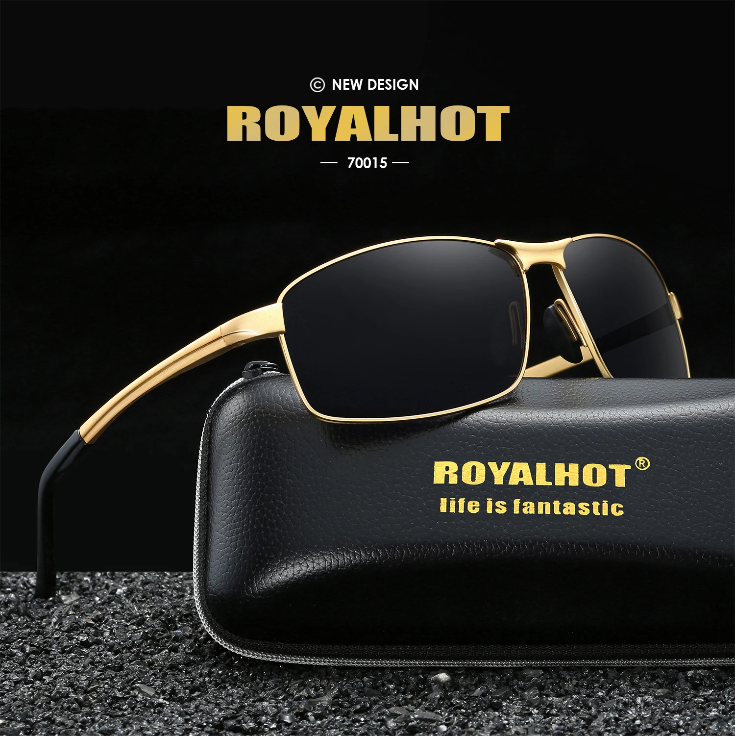 RoyalHot, мужские, женские, поляризационные, сплав, крутые, Прямоугольная оправа, солнцезащитные очки, для вождения, солнцезащитные очки, оттенки, Oculos masculino, мужские, 70015
