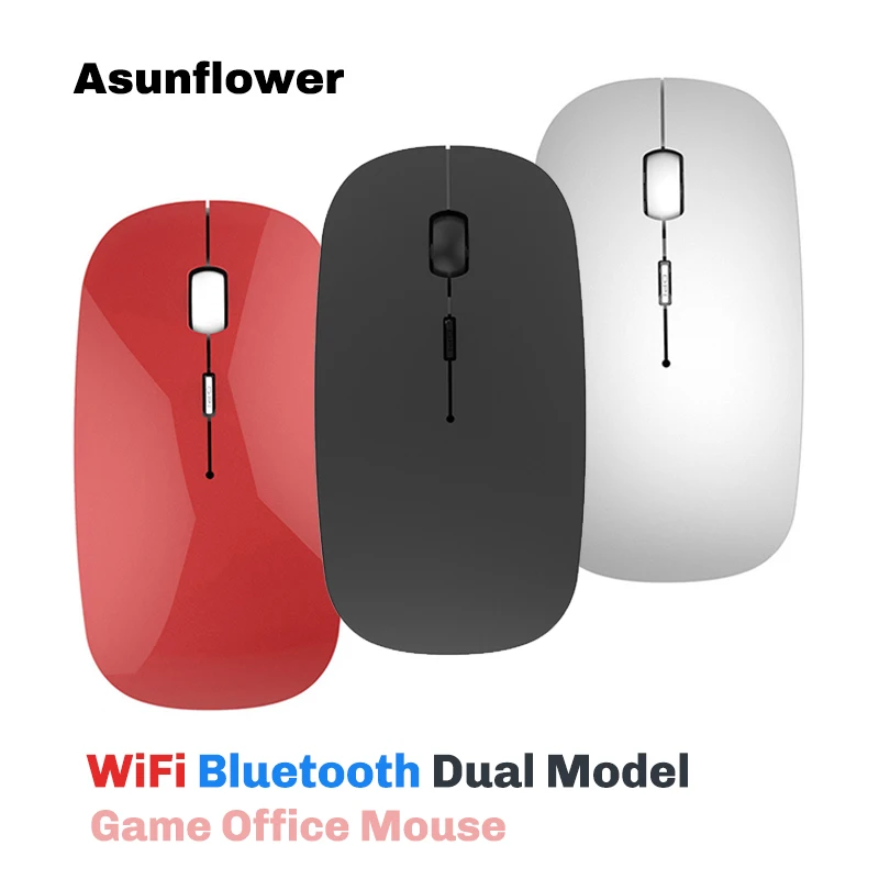 Asunflower, Bluetooth, 2,4G, WiFi, Двойная модель, игровая мышь, офисная, бесшумная, мышь для MacBook Air Pro 13, ноутбук, настольная, беспроводная мышь