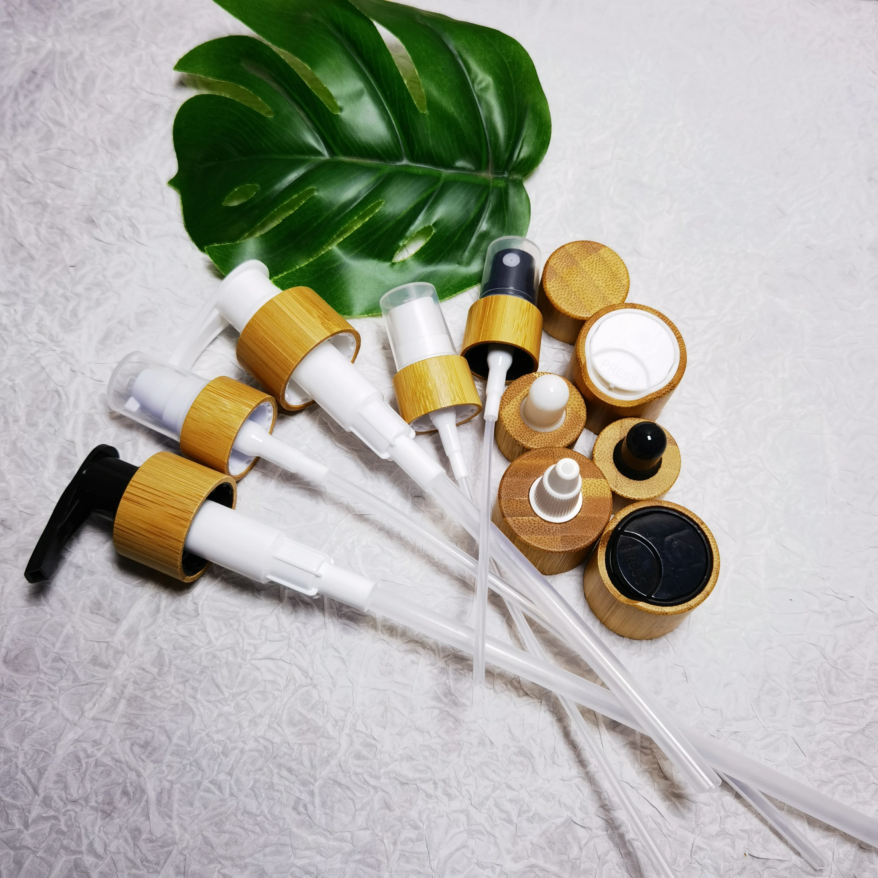 Wholesale Customization 100pcs Bamboo Mist sprayer, Lotion Pump and Cap for Bamboo Skincare Packaging Accessories boyafilter pump accessories 731401 oil mist filter single stage rotary vane vacuum pump gas ballast valve filter element