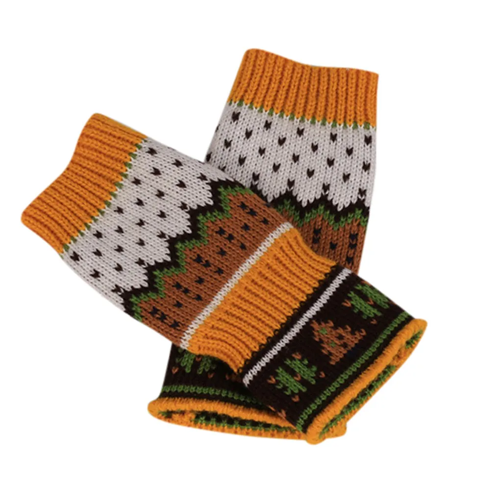 G Женские зимние перчатки Рождественские толстые вязаные перчатки без пальцев теплые уличные перчатки для вождения с сенсорным экраном 30H - Цвет: G