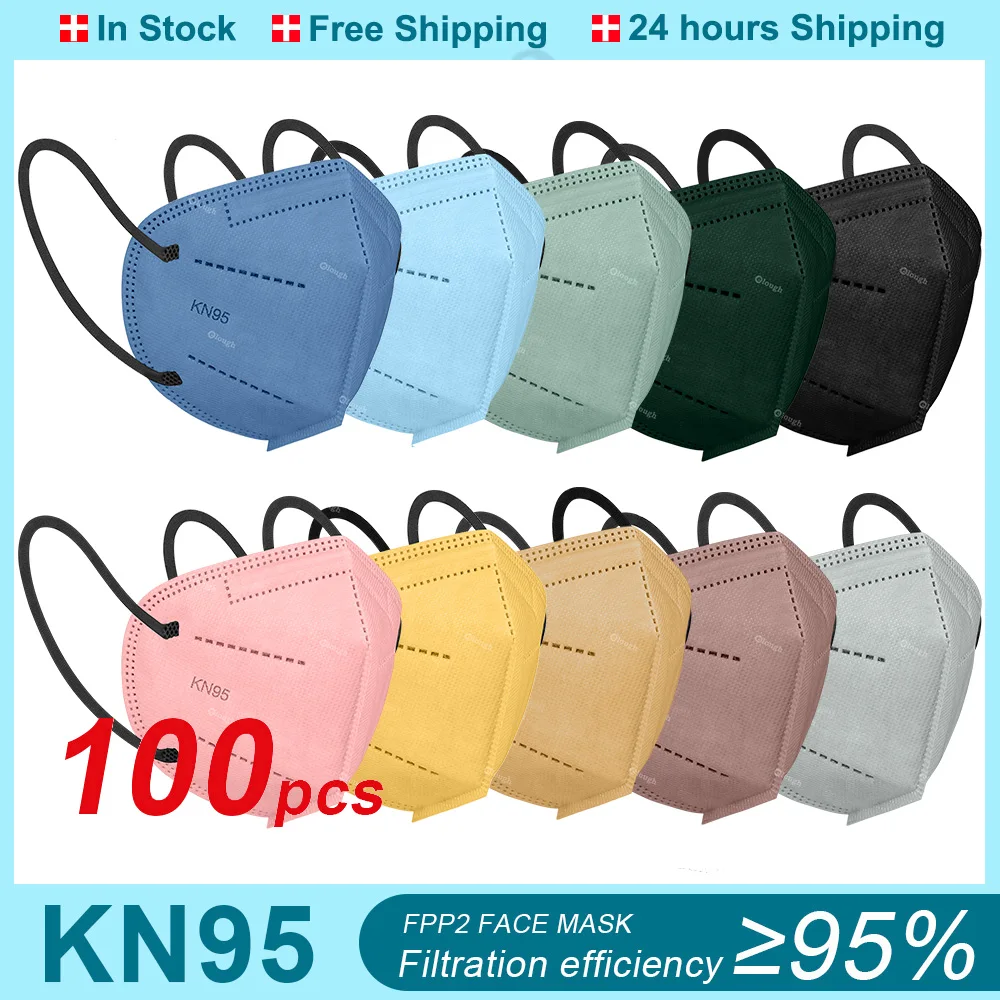 10-100 шт. 5 слоев Morandi Mascarillas KN95 сертифицированные FPP2 маски FFP2 FFP2MASK CE маска для лица